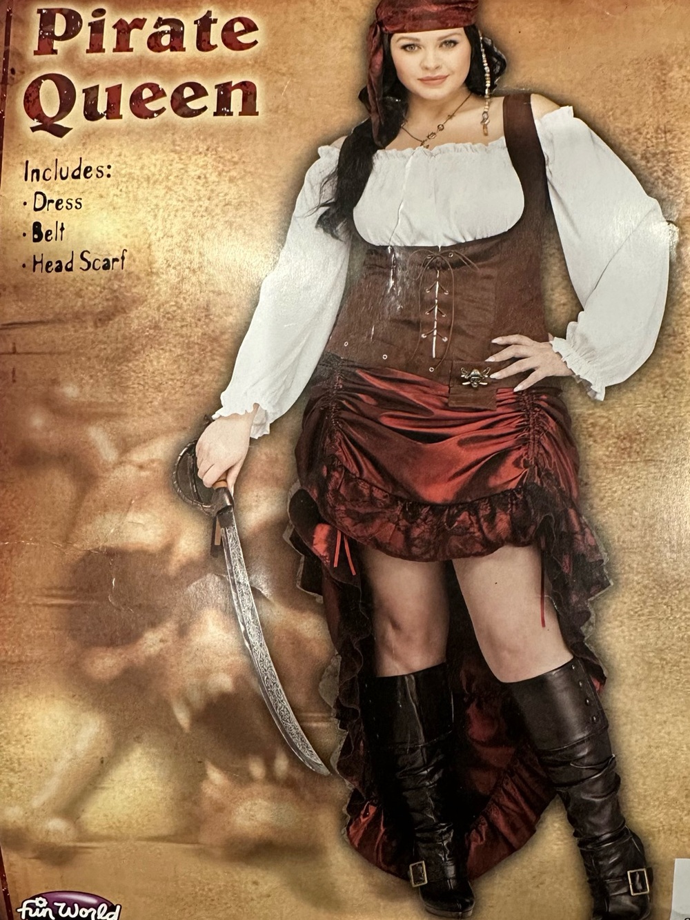 New Pirate Queen Red High-Low Skirt - Women